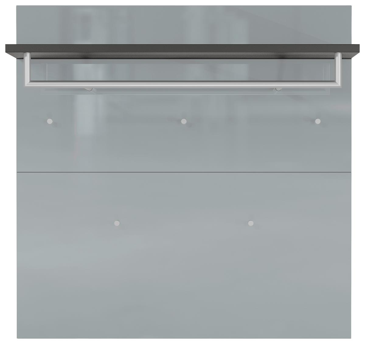 Garderobenpaneel Genova Graphitfarben B: 97 cm - Silberfarben/Graphitfarben, MODERN, Glas/Holzwerkstoff (97/96/30cm) - Germania