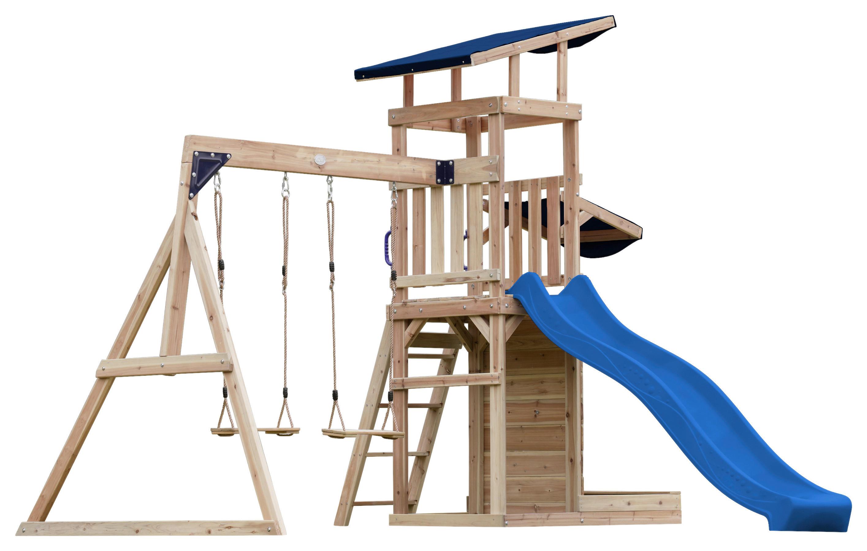 Spielturm A030.502.00 - Blau/Braun, KONVENTIONELL, Holz (345/270/336cm) - Ambia Garden