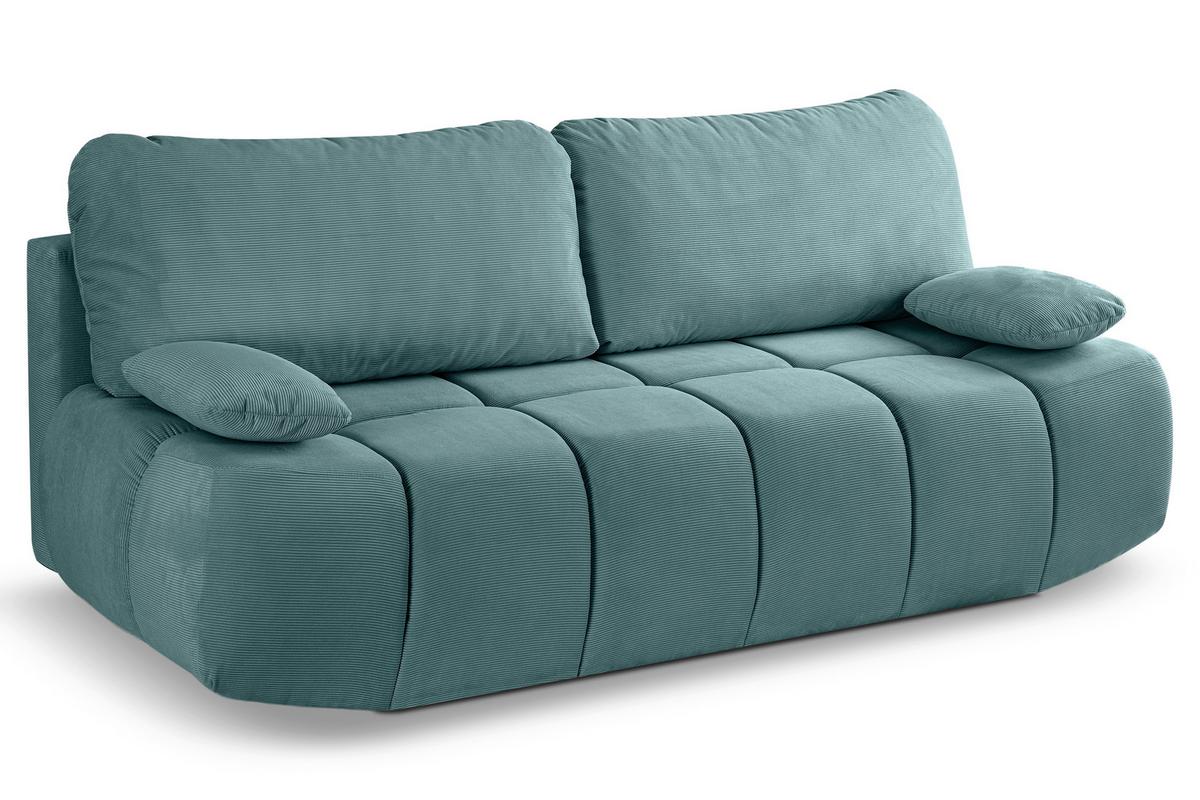 Schlafsofa Lauder Minttürkis B: 207cm - Schwarz/Minttürkis, Basics, Holz/Textil (207/93/105cm) - MID.YOU