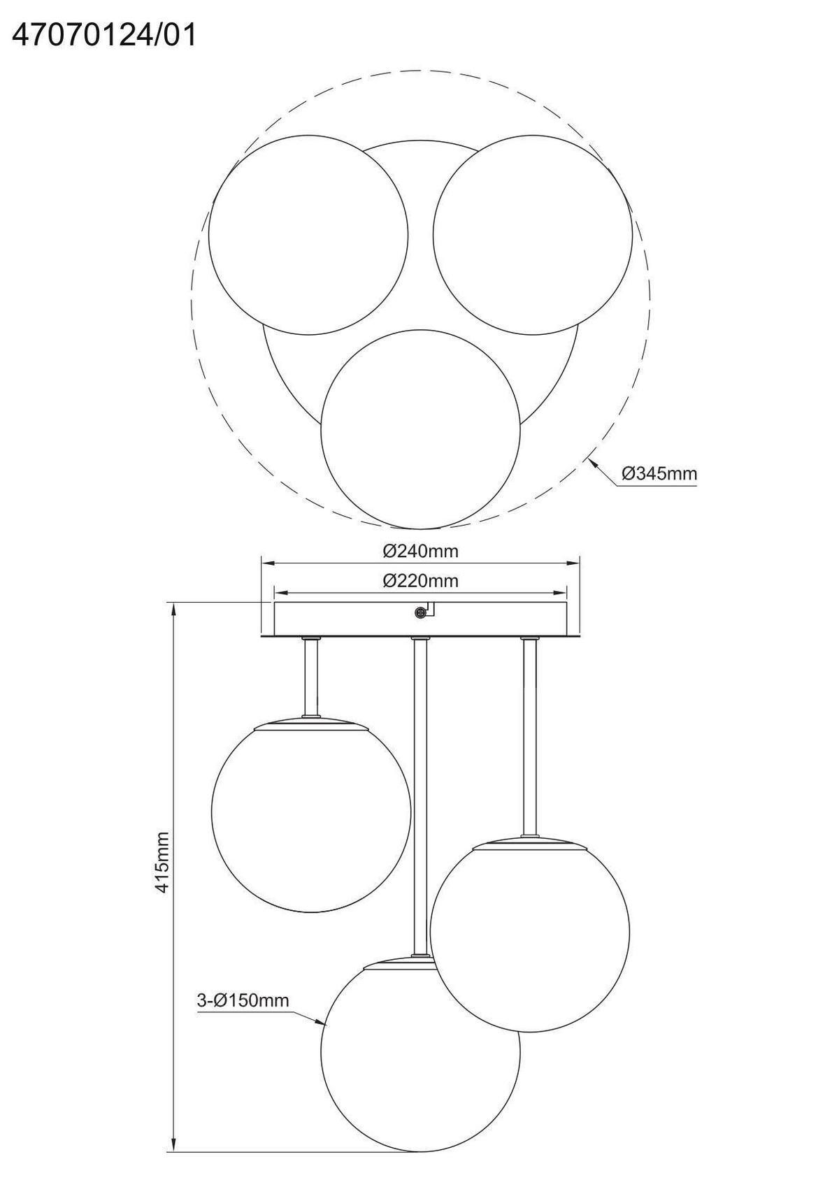 Deckenleuchte Whit - Schwarz/Weiß, MODERN, Glas/Metall (34,5/41,5cm)