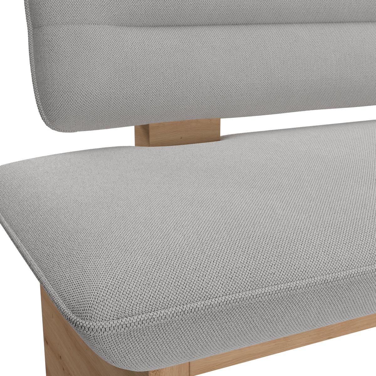 Sitzbank Beluna II Webstoff beige, B: 120cm - Eichefarben/Beige, KONVENTIONELL, Holzwerkstoff/Textil (120/87/67cm) - James Wood