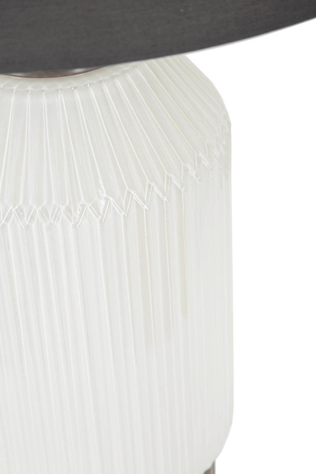 Tischleuchte Brighty Weiß, Grau B: 37,5 cm - Weiß/Grau, Basics, Glas/Textil (37.5/65/37.5cm)