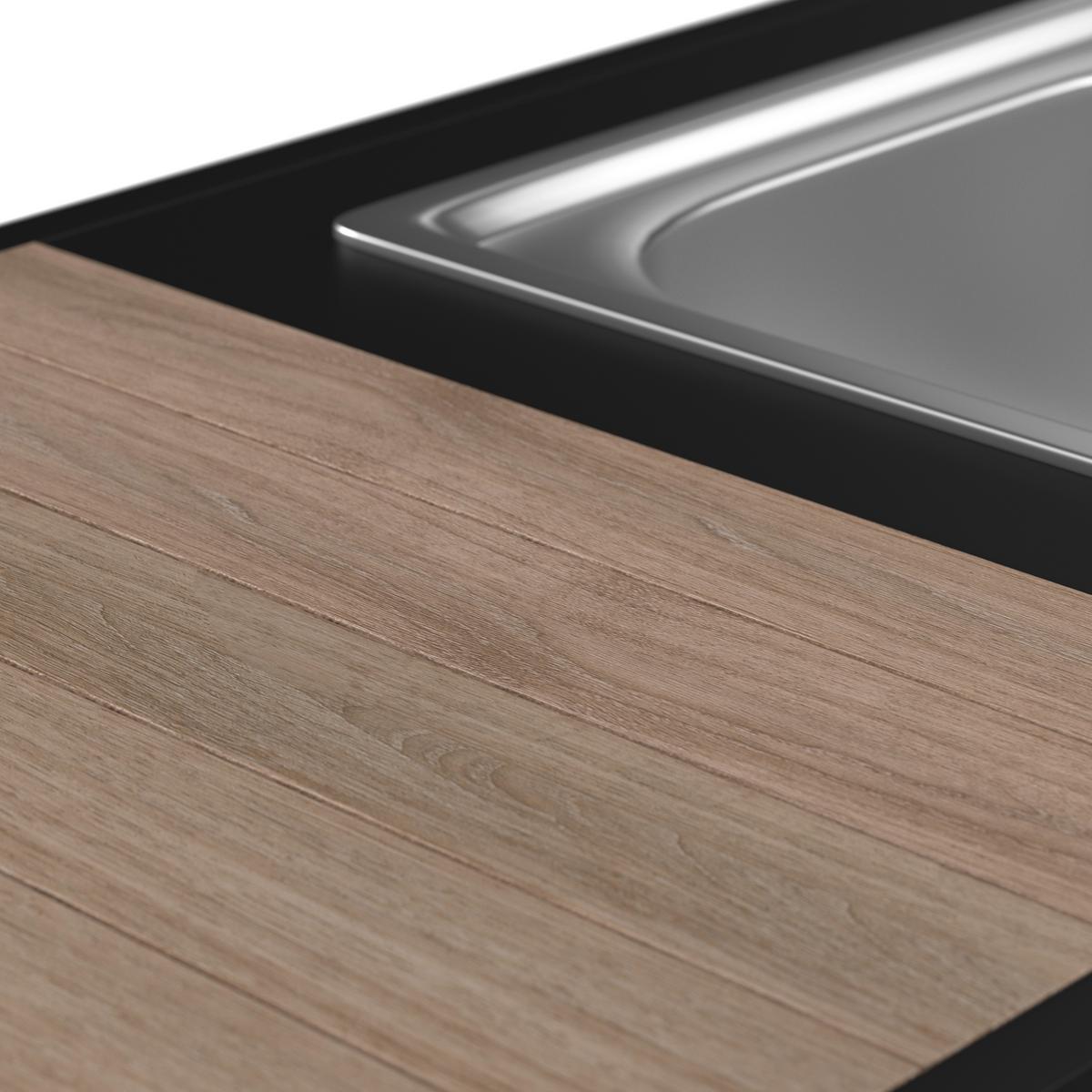 VENKOVNÍ KUCHYNĚ DELIA - černá/přírodní barvy, Moderní, kov/plast - Bessagi Garden