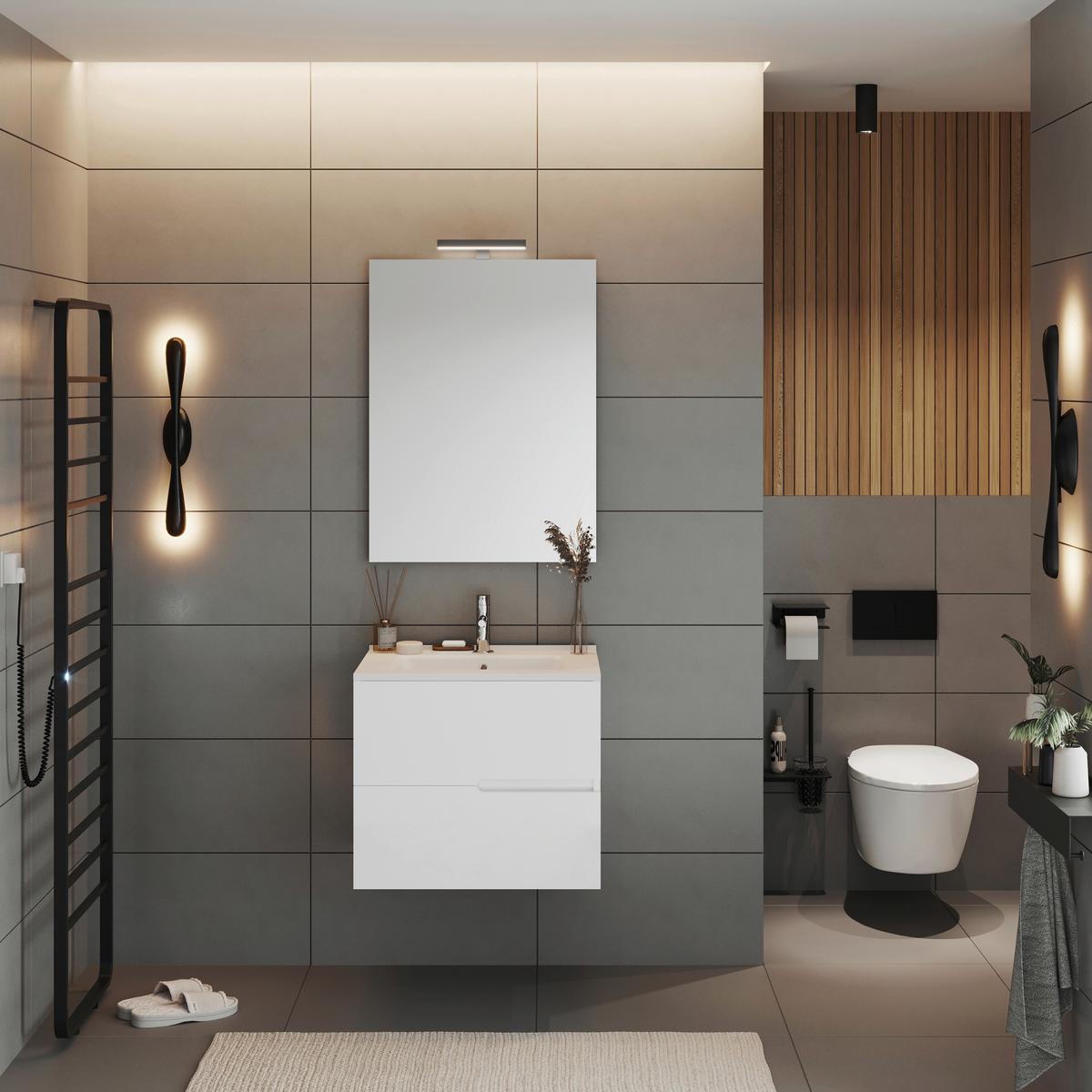 Fürdőszoba Blokk Eva 60cm - fehér, Konventionell, faalapú anyag (60/51/46cm)