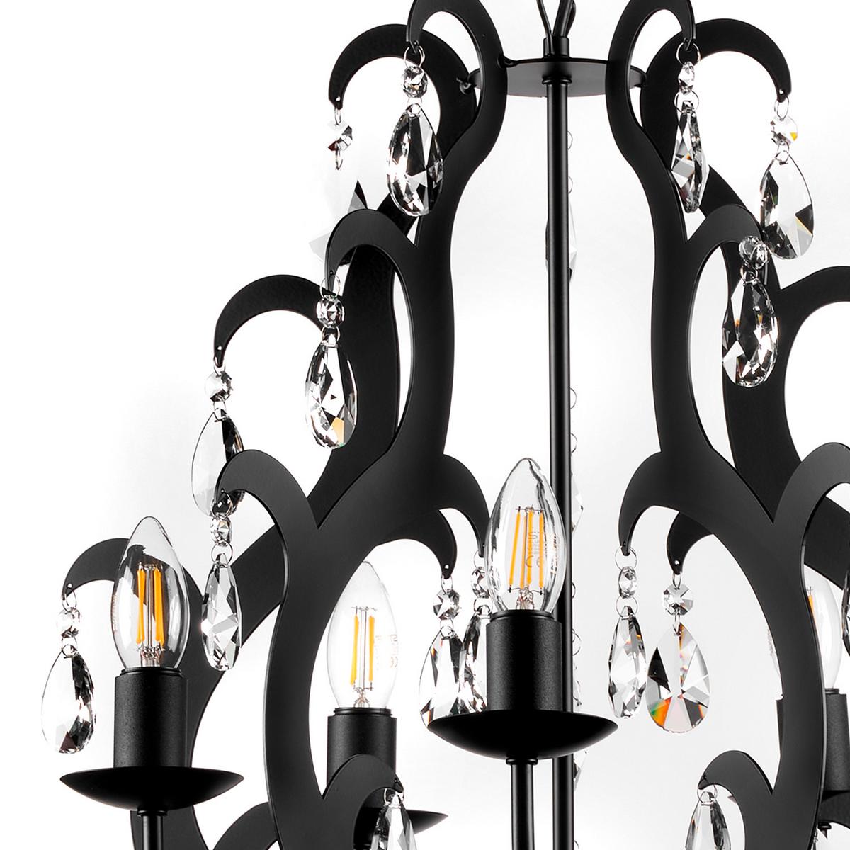Kronleuchter 4703/5n - Schwarz, Trend, Glas/Metall (45/110cm)