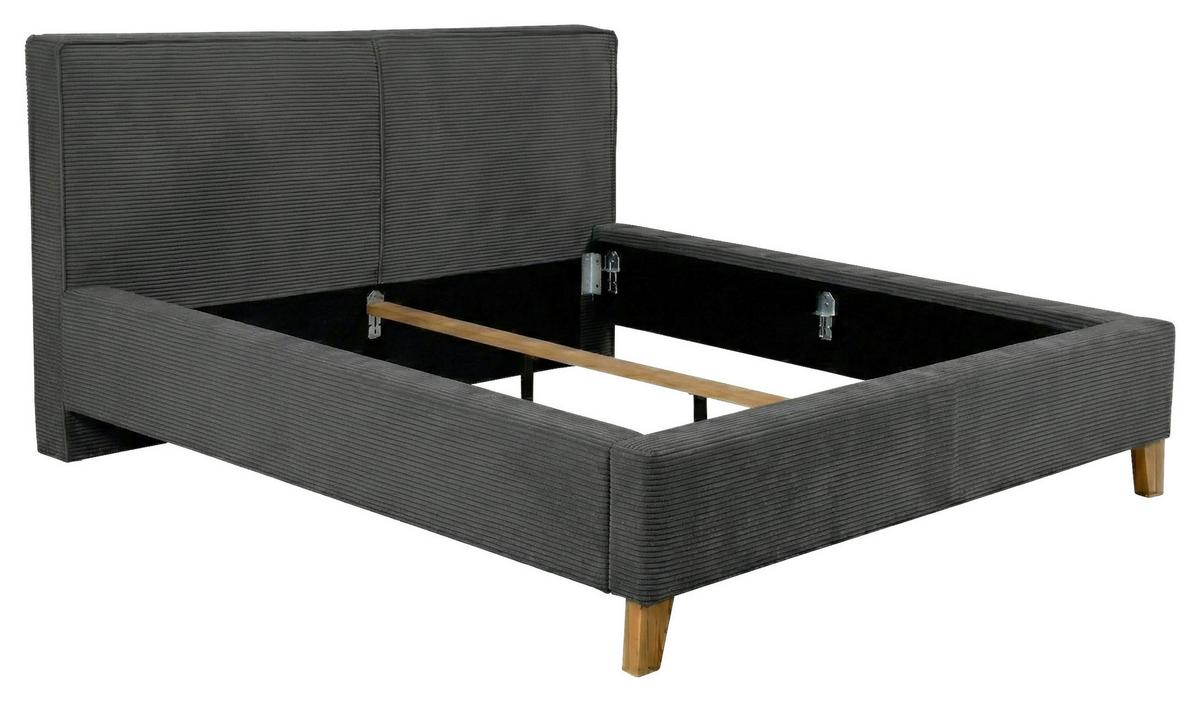 POLSTERBETT Fiora Anthrazit 180x200 - Eichefarben/Anthrazit, MODERN, Holz/Textil (180/200cm) - MID.YOU