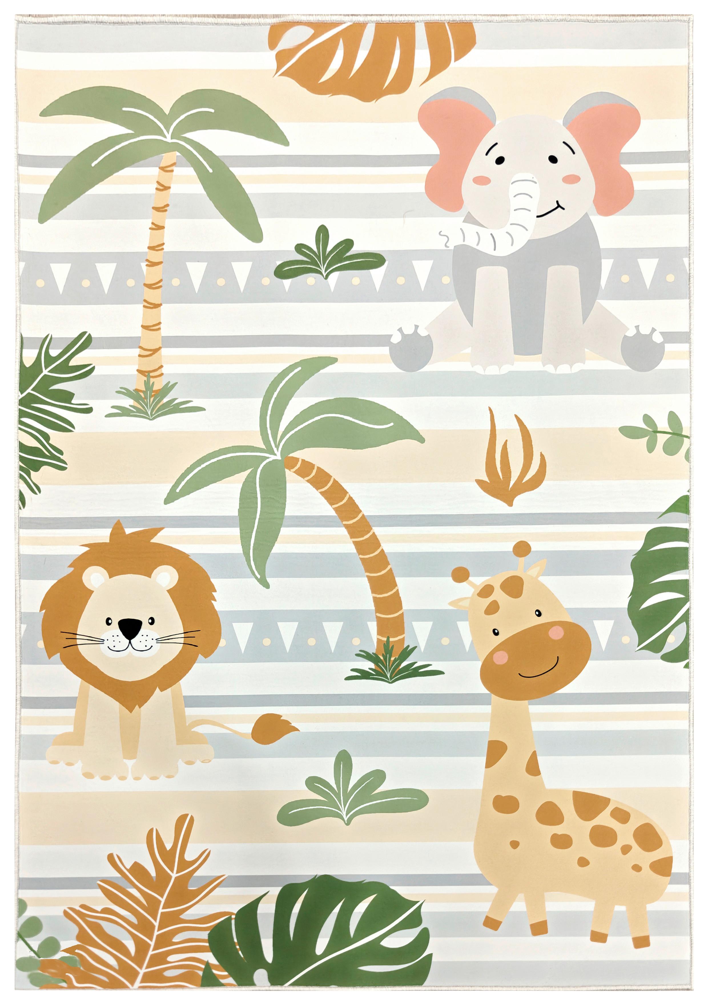 Kinderteppich Tiere, Digitaldruck - Multicolor, MODERN, Textil (100/150cm) - BUNINO