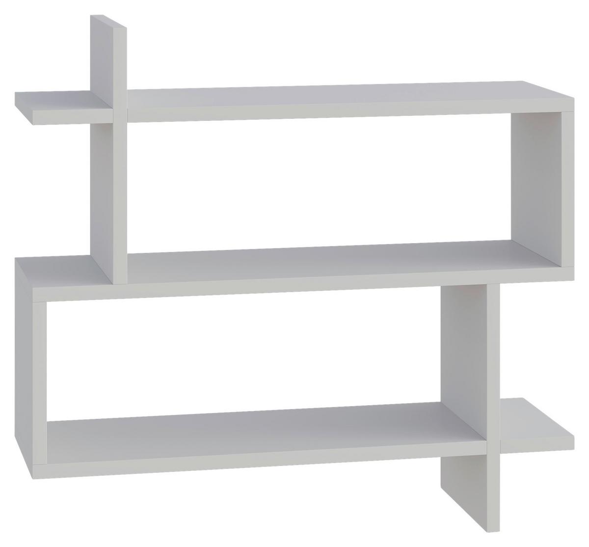 Wandboard Paralel Regal - Weiß, Design, Holzwerkstoff (70/65/22cm) - Livetastic