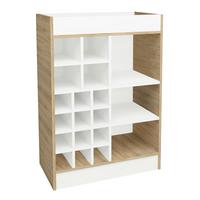 Weinschrank Esilo Weiß, Eiche Dekor B: 70 cm - Weiß/Sonoma Eiche, Basics, Holzwerkstoff (70/100/38cm) - MID.YOU