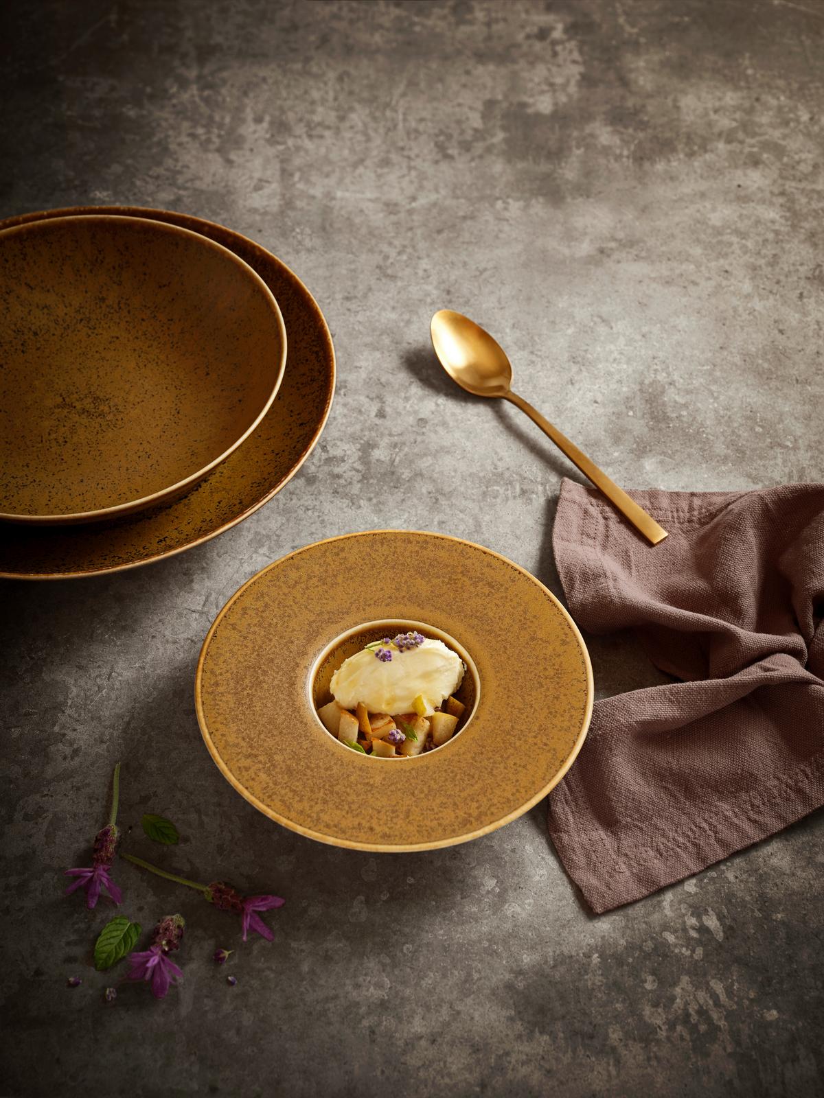 Tellerset Grumpy 4--Teilig. Rund B: 25 Cm - Cognac, Basics, Keramik (25cm) - Mäser