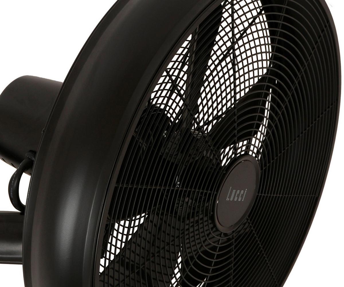Wandventilator Wall Fan 5- Flügel inkl. Fernbedienung - Schwarz, Basics, Kunststoff/Metall (46/46/40cm) - P & B