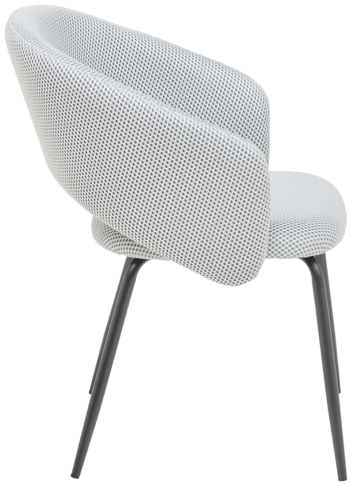 Armlehnstuhl Celine Textil Hellgrau B: 58 Cm - Hellgrau/Schwarz, MODERN, Textil/Metall (58/80/60cm) - MID.YOU