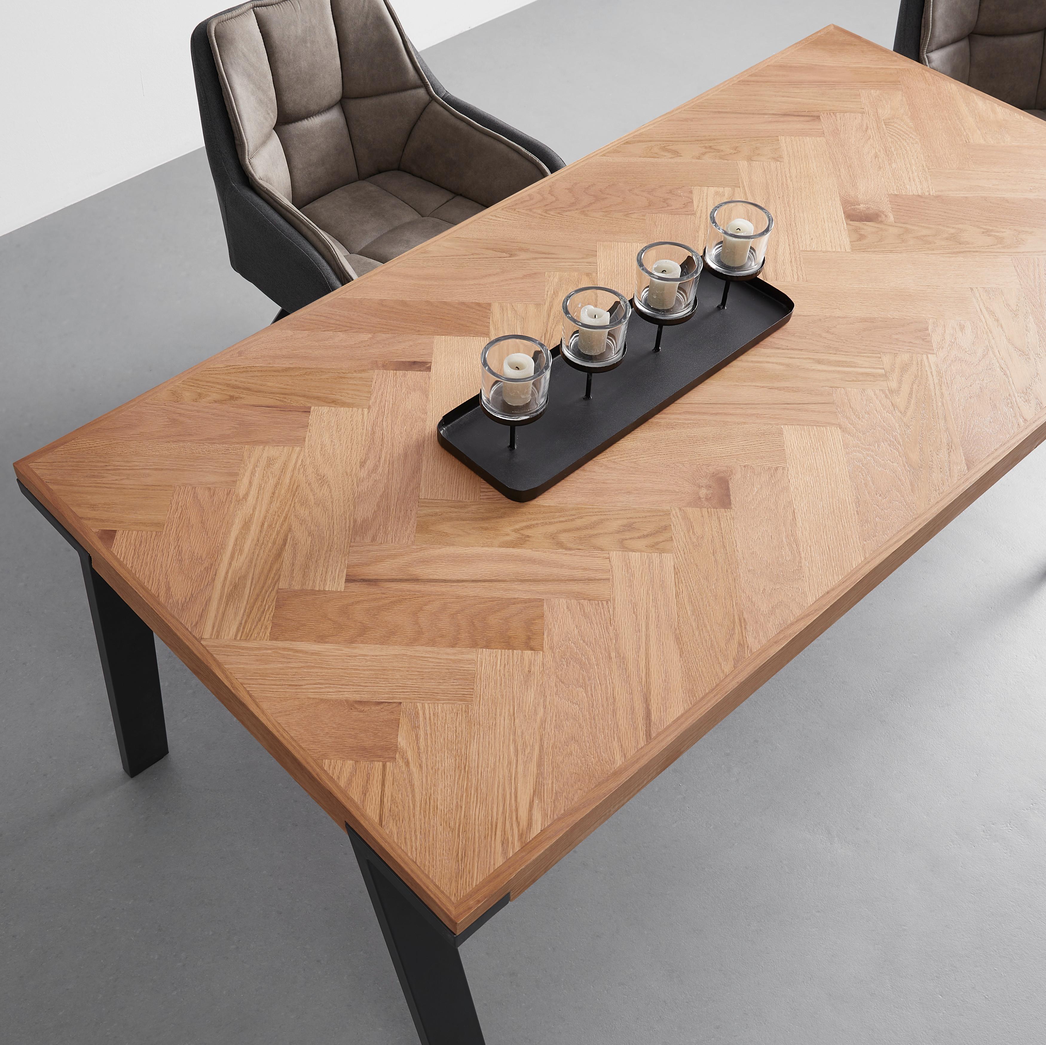 Jídelní Stůl Malin 180x90 Cm - černá/přírodní barvy, Moderní, kov/dřevo (180/90/76cm) - Bessagi Home