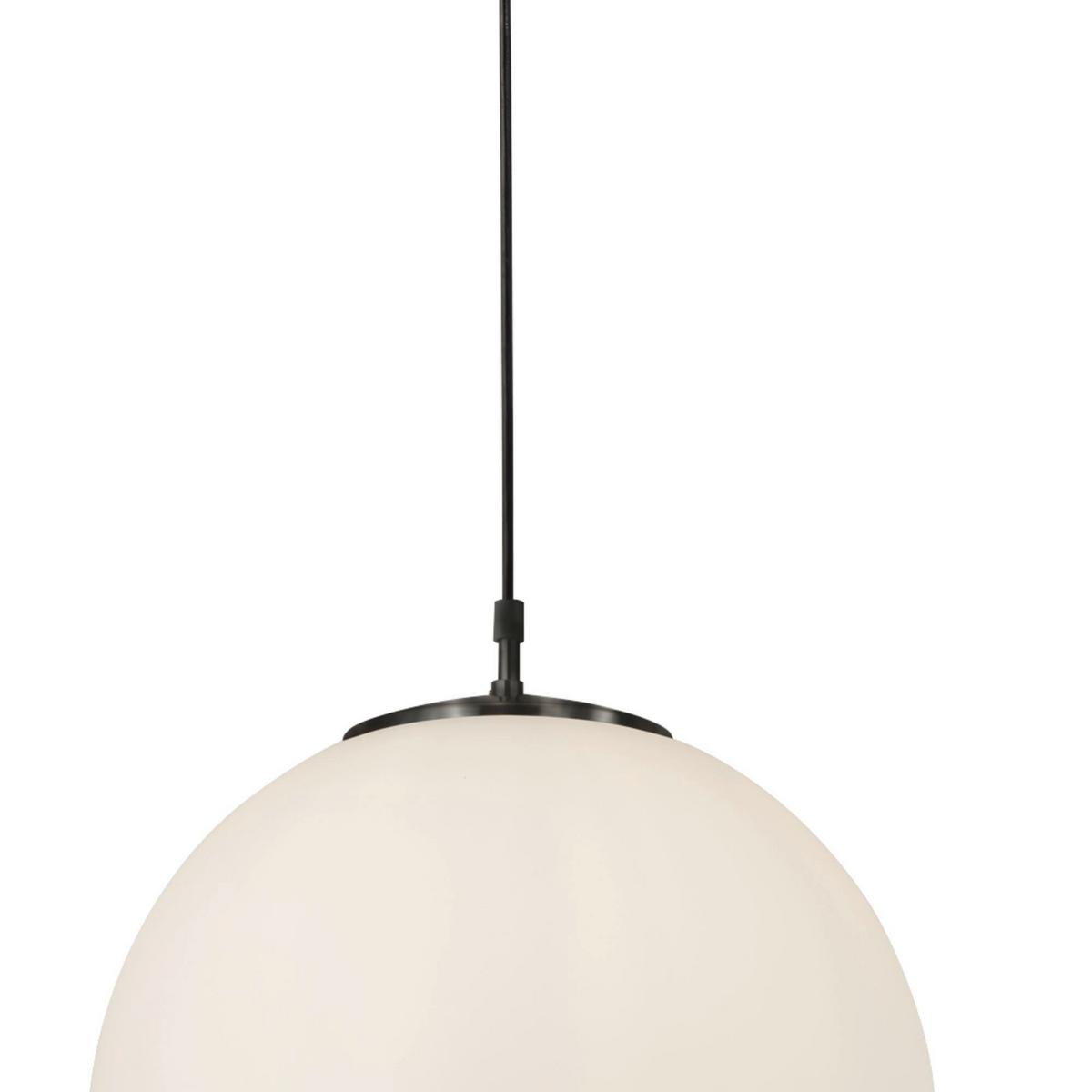 Hängeleuchte Atom H. 120 cm 1-Flammig, höhenverstellbar - Schwarz/Weiß, KONVENTIONELL, Glas/Metall (40/120cm)