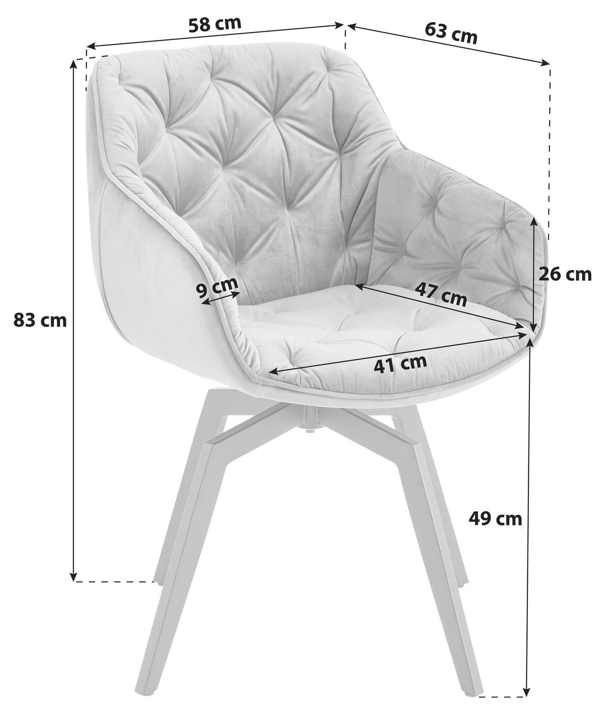 Armlehnstuhl Avegno Dunkelgrün mit drehbare Sitzfläche - Dunkelgrün/Schwarz, MODERN, Holz/Textil (58/83/63cm) - Livetastic