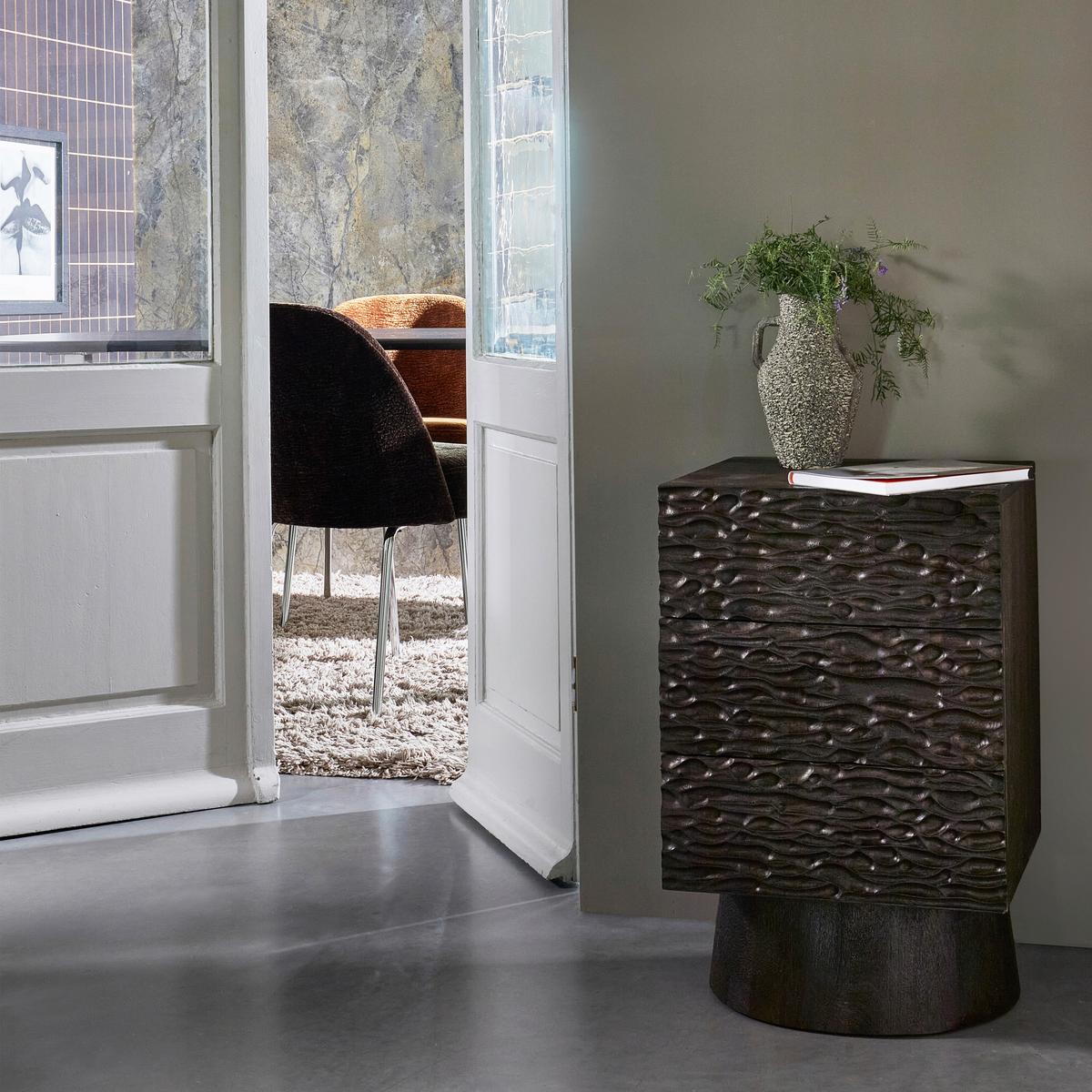 Nachttisch Crumble, Walnussfarbe B: 40 Cm - Walnussfarben, Design, Holz (40/37/63,5cm) - Livetastic