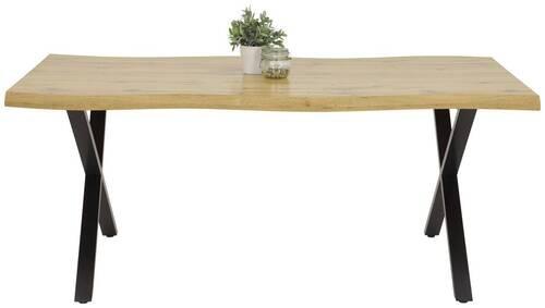 Esstisch Gerda Schwarz/eiche Dekor - Eichefarben/Schwarz, Natur, Holzwerkstoff/Metall (180/100/76cm) - Boxxx