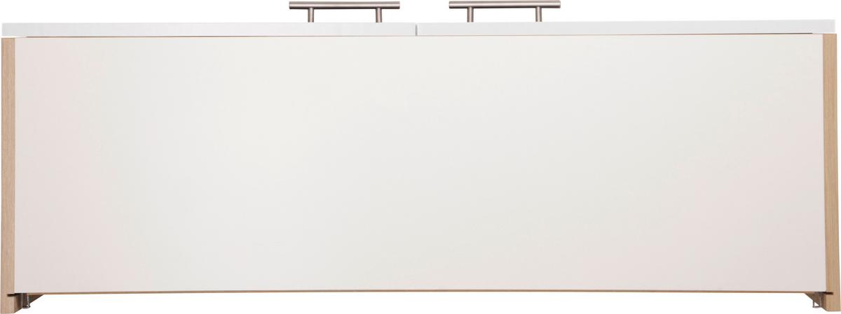 Küchenoberschrank Merle Weiß/Eiche Dekor B:100cm - Eichefarben/Weiß, Basics, Glas/Holzwerkstoff (100/56,1/34,6cm) - Respekta