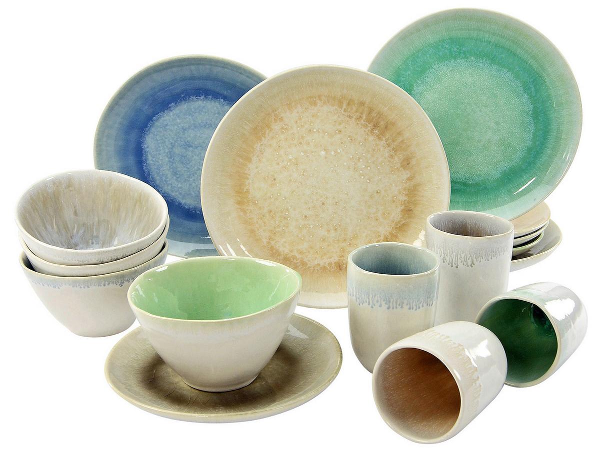 Kombinovaný servis Aquarius,16 dielny pre 4 osoby - viacfarebná, Trend, keramika (41/35/34cm) - Creatable