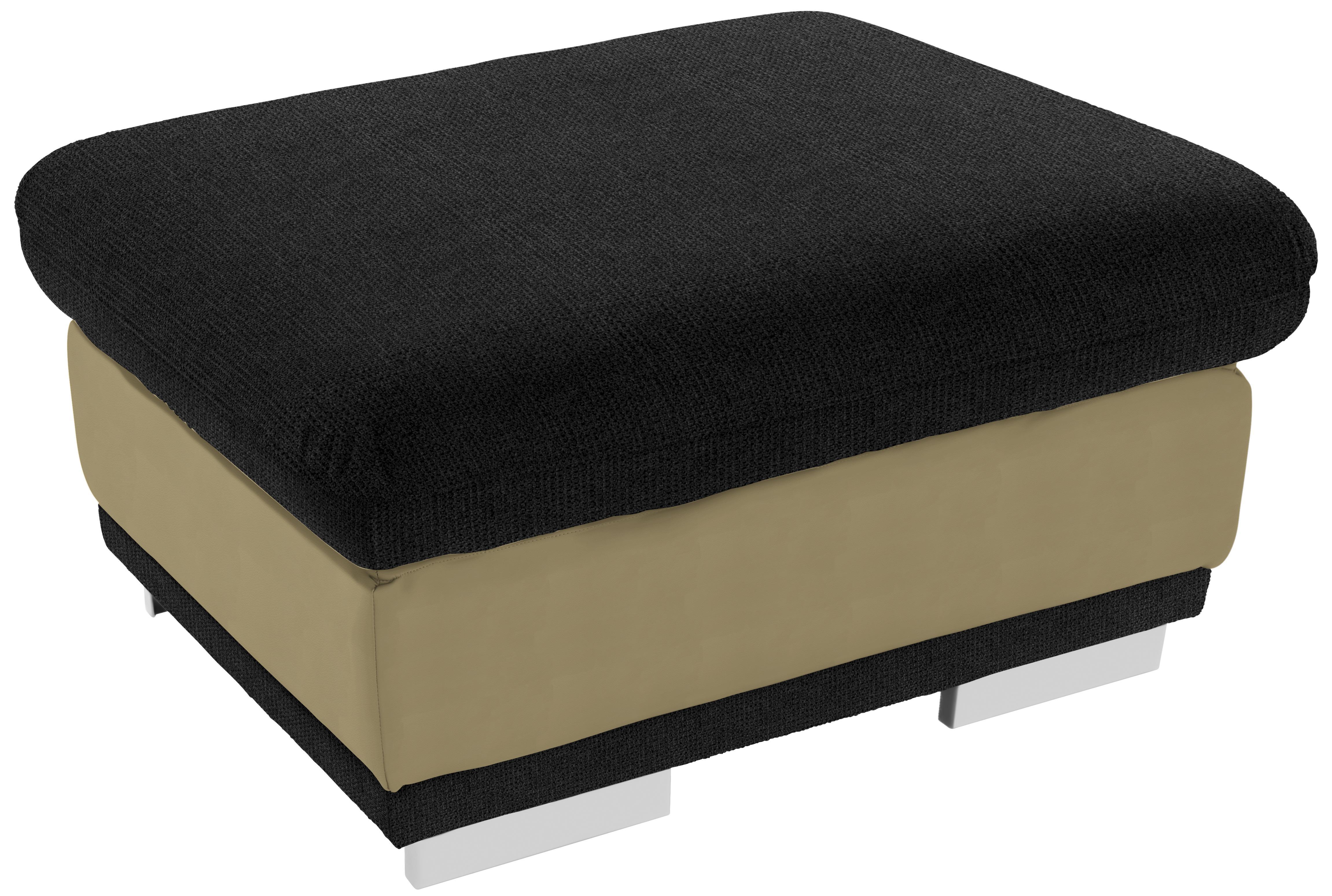 Hocker Seaside - Chromfarben/Schwarz, KONVENTIONELL, Textil (97/47/67cm) - Luca Bessoni