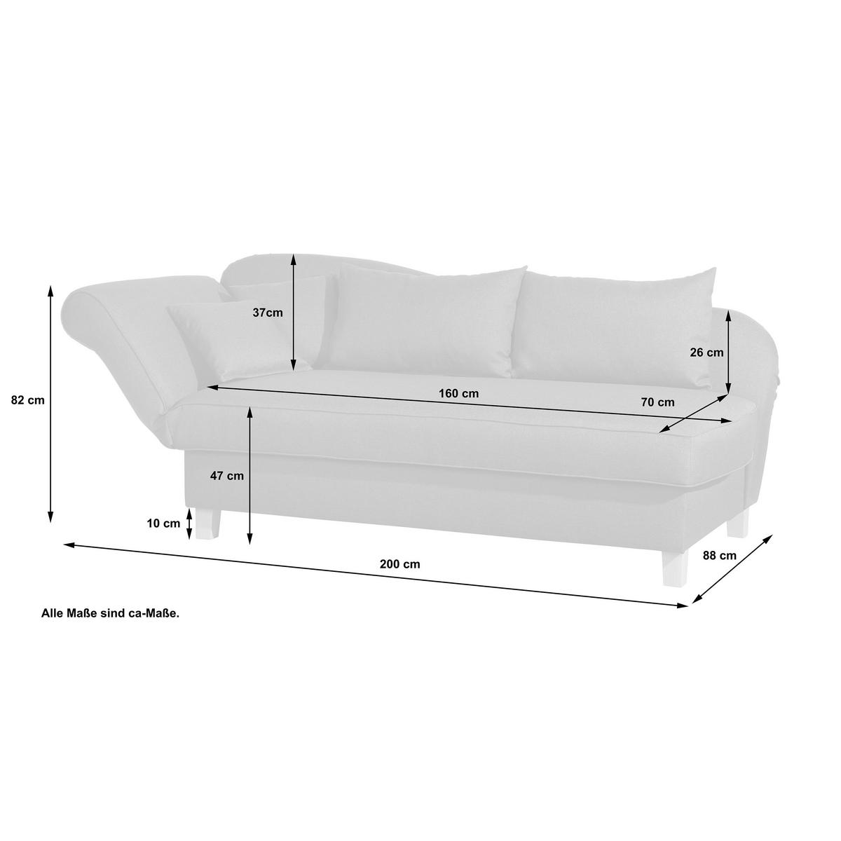 Recamiere Selma Rose Links Mit Bettkasten+schlaffunktion - Nussbaumfarben/Multicolor, Design, Textil (190/88/82cm) - Max Winzer