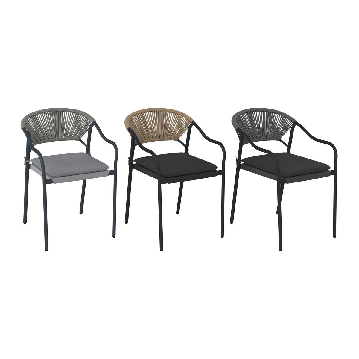Gartensessel Lily Metall/kunststoff/textil - Dunkelgrau, MODERN, Kunststoff/Textil (55/61/85cm) - Luca Bessoni