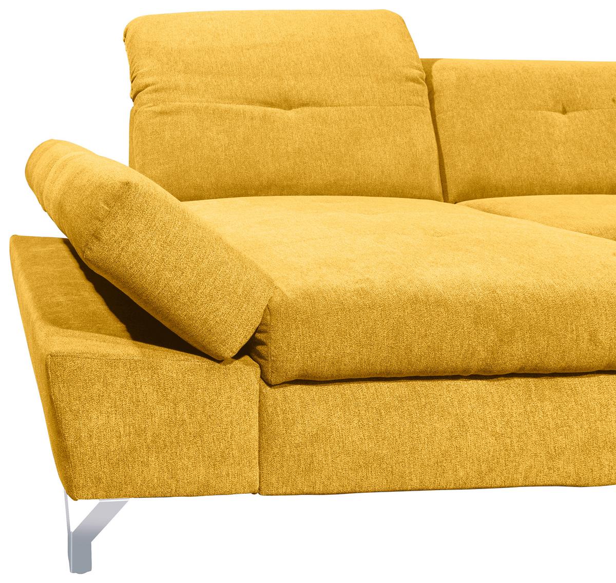 Ecksofa Melfi Gelb U: 168 Cm - Gelb/Silberfarben, MODERN, Textil (168/350/245cm) - MID.YOU