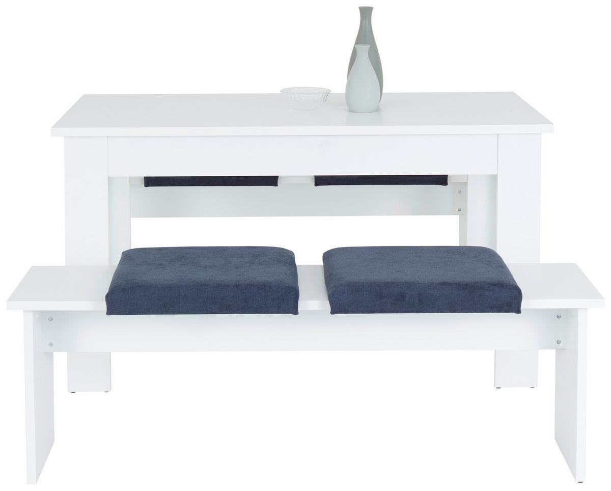 Essgruppe Paris Pan 01 3-Teilig Dekor Weiß - Weiß, KONVENTIONELL, Holzwerkstoff (137/77/75cm)