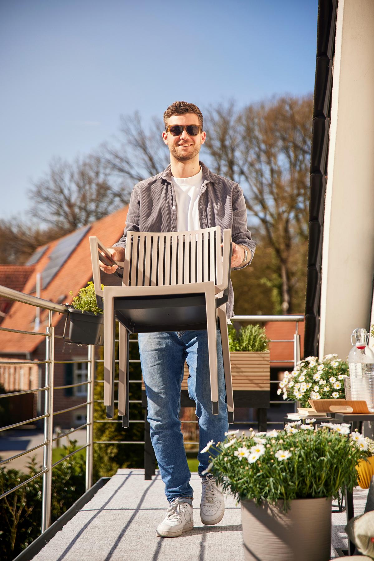 Stapelstuhl T20082 - Anthrazit, Basics, Kunststoff (57/80/56cm) - Siena Garden