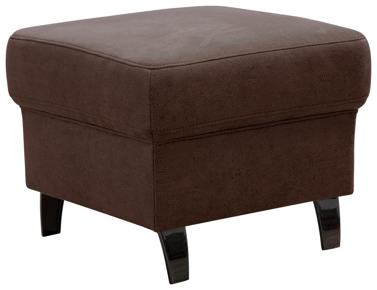 Hocker Arngast cognac, 58x48x58 cm - Cognac/Schwarz, KONVENTIONELL, Textil (58/48/58cm) - Sit & More