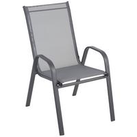 Gartensessel Stapelbar Alexis Stahl/Textilene - Anthrazit, MODERN, Textil/Metall (54/92/73cm) - Ondega