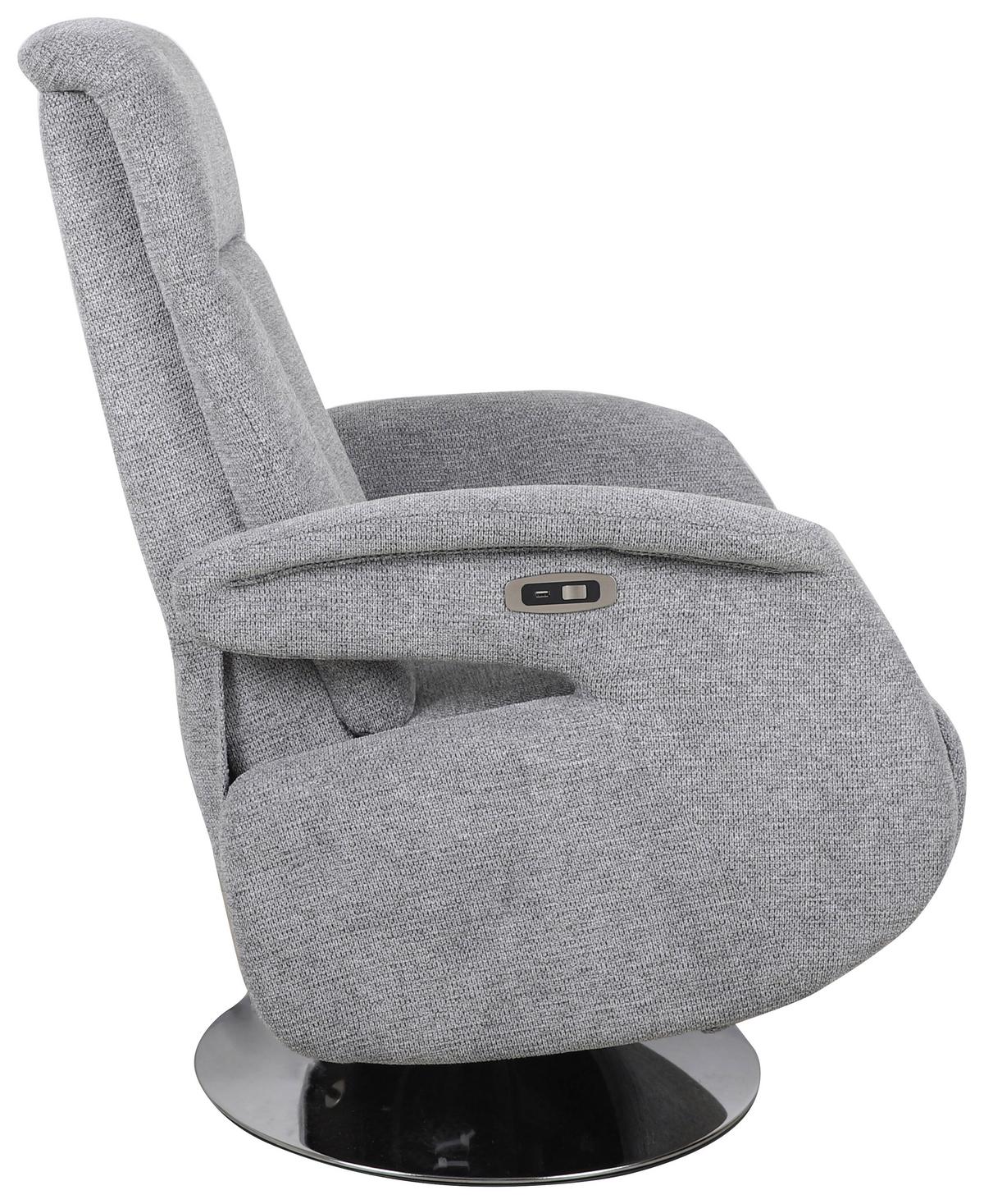 Fernsehsessel Saturn - Chromfarben/Grau, MODERN, Textil/Metall (70/110/159cm)
