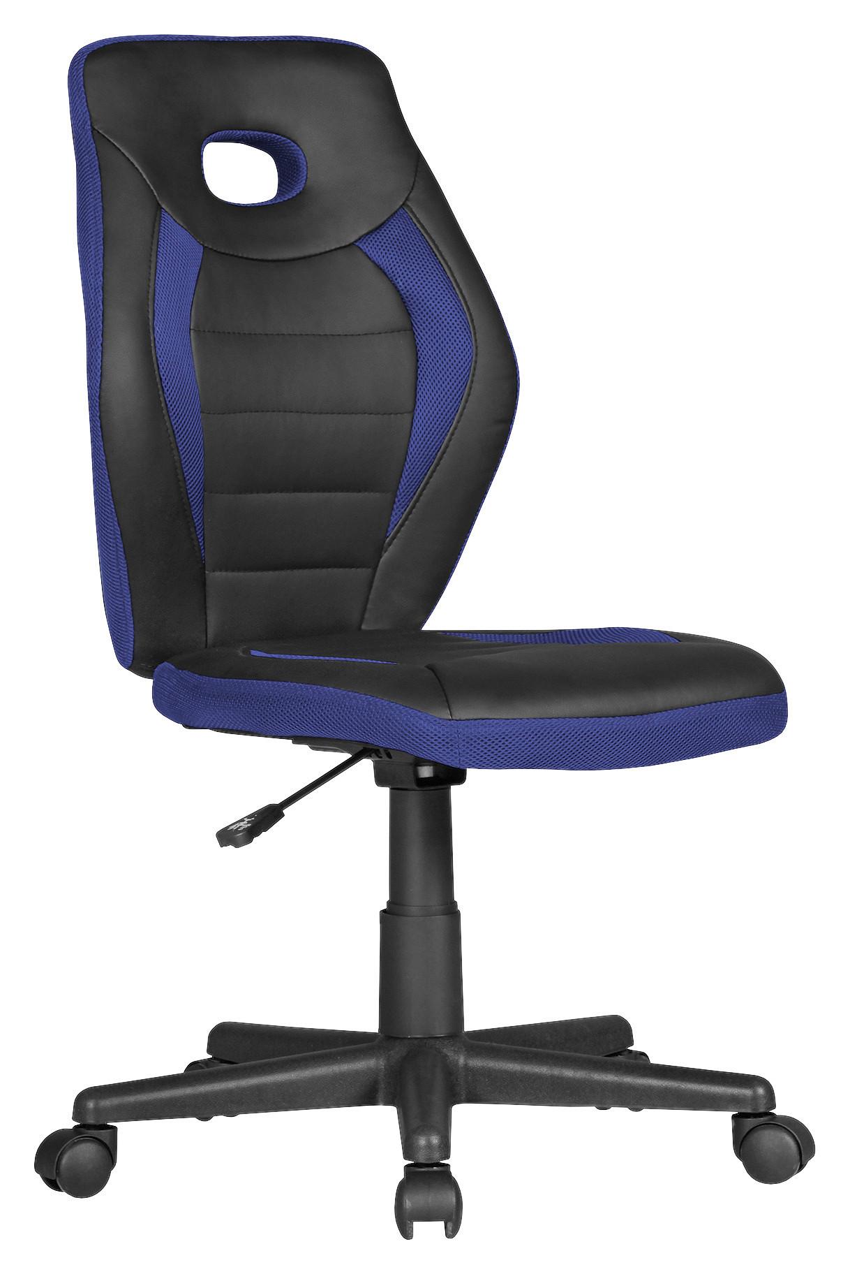 Otočná židle pro dítě laun černá/modrá - modrá/černá, Moderní, textil/plast (63/91/63cm) - MID.YOU