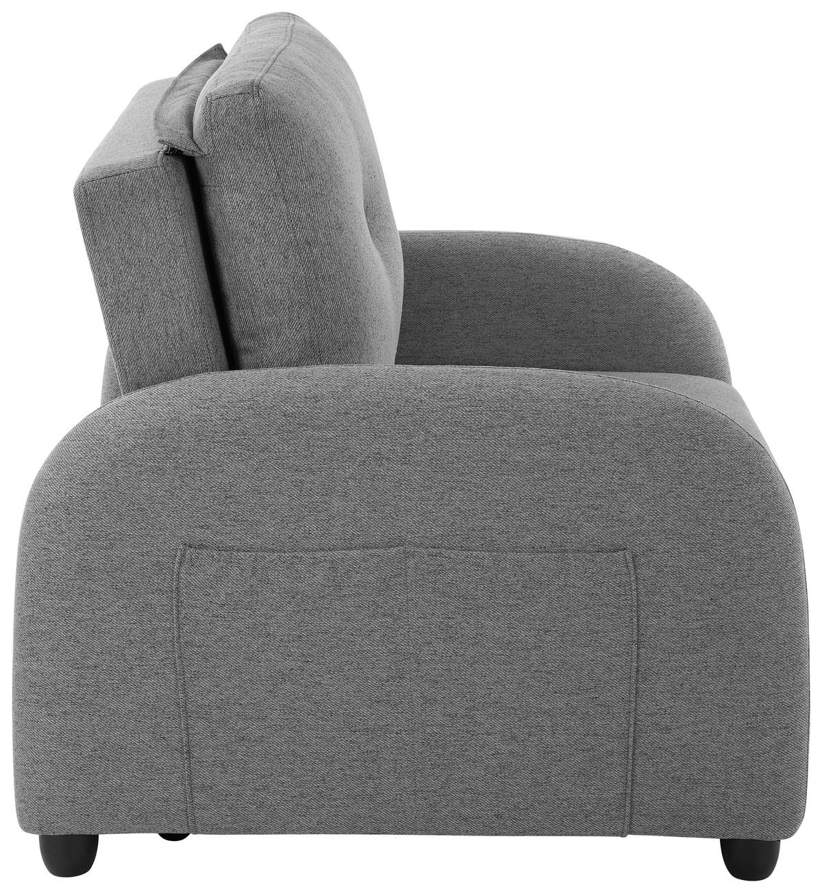 Fekvőfotel Cosmo - sötétszürke, Design, textil (102/94/95cm) - Livetastic
