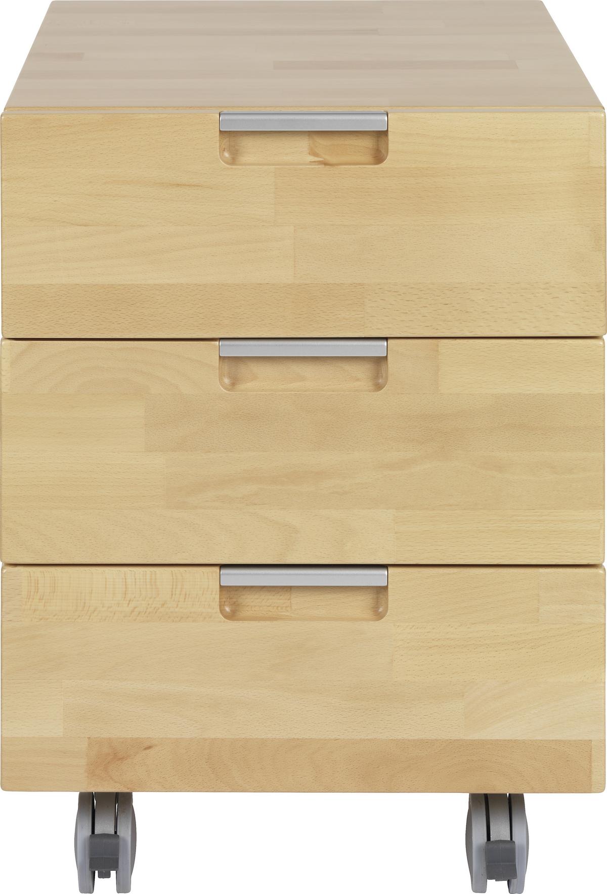 Rollcontainer Kevin II - Kernbuche, Design, Holz/Kunststoff (45/62/58cm) - Linea Natura