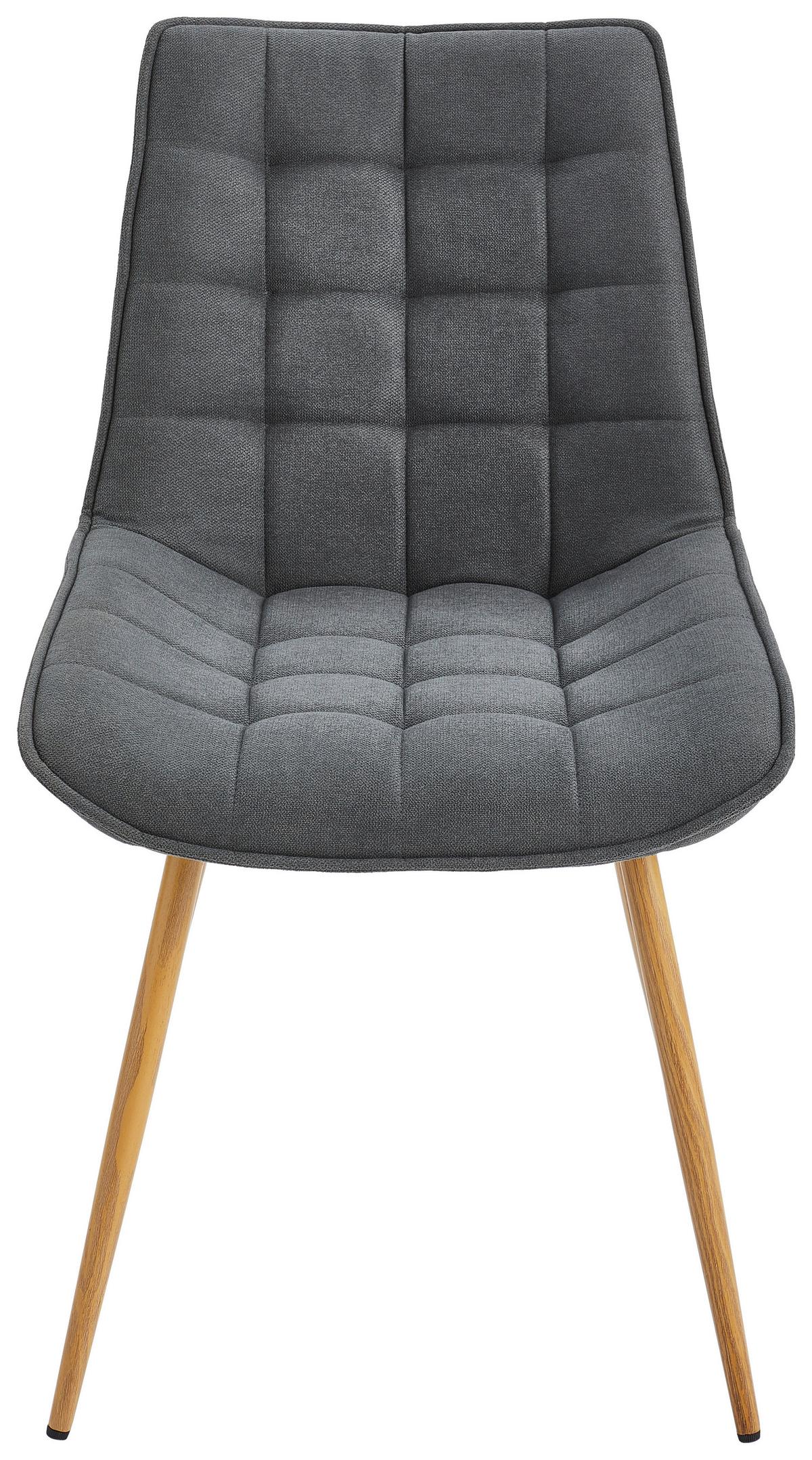 Stuhl Lena Grau/Eichefarben B: 51 cm - Eichefarben/Grau, MODERN, Textil/Metall (51/88/62cm) - Livetastic