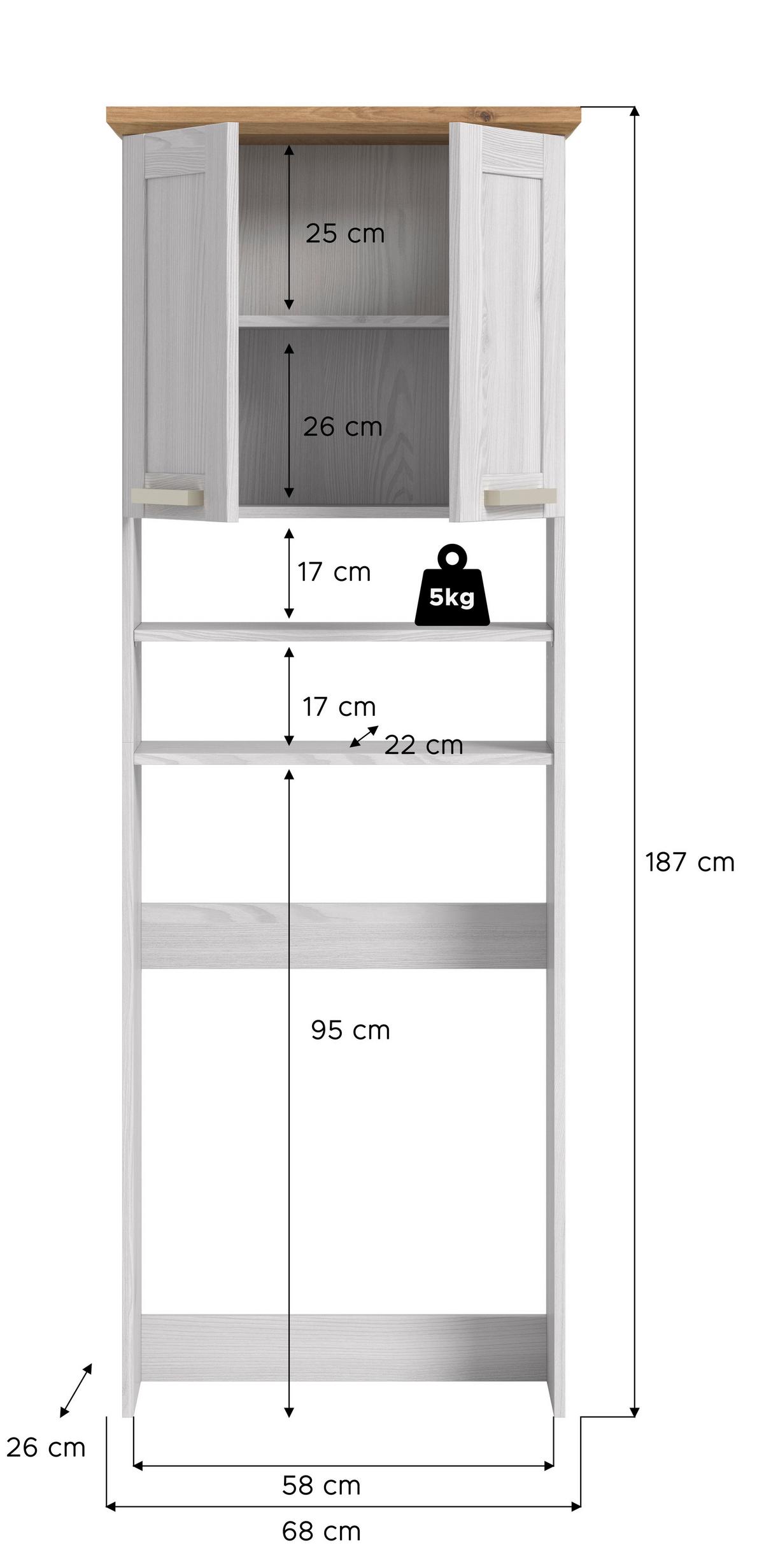 WASCHMASCHINENSCHRANK Lärchefarben/Eiche D. B: 68cm - Lärchefarben/Eiche Artisan, Trend, Holzwerkstoff (68/187/26cm) - MID.YOU