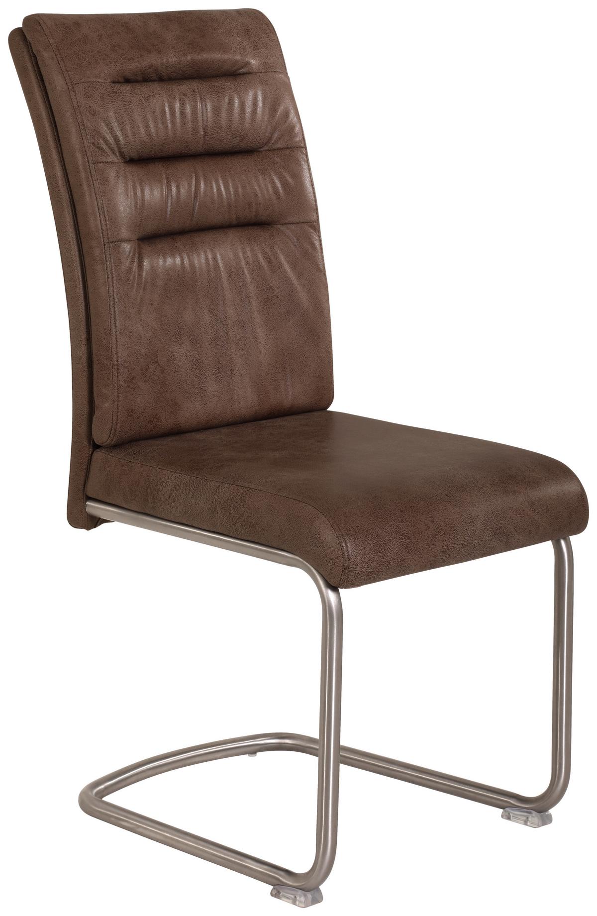 Schwingstuhl-Set Paula S - Edelstahlfarben/Schlammfarben, MODERN, Textil/Metall (45/102/65cm) - MID.YOU