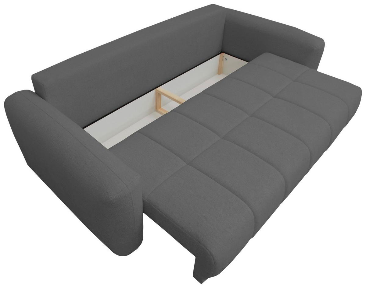 Schlafsofa Supra, Grau B: 245 Cm - Schwarz/Grau, Design, Holz/Textil (245/90/117cm) - MID.YOU