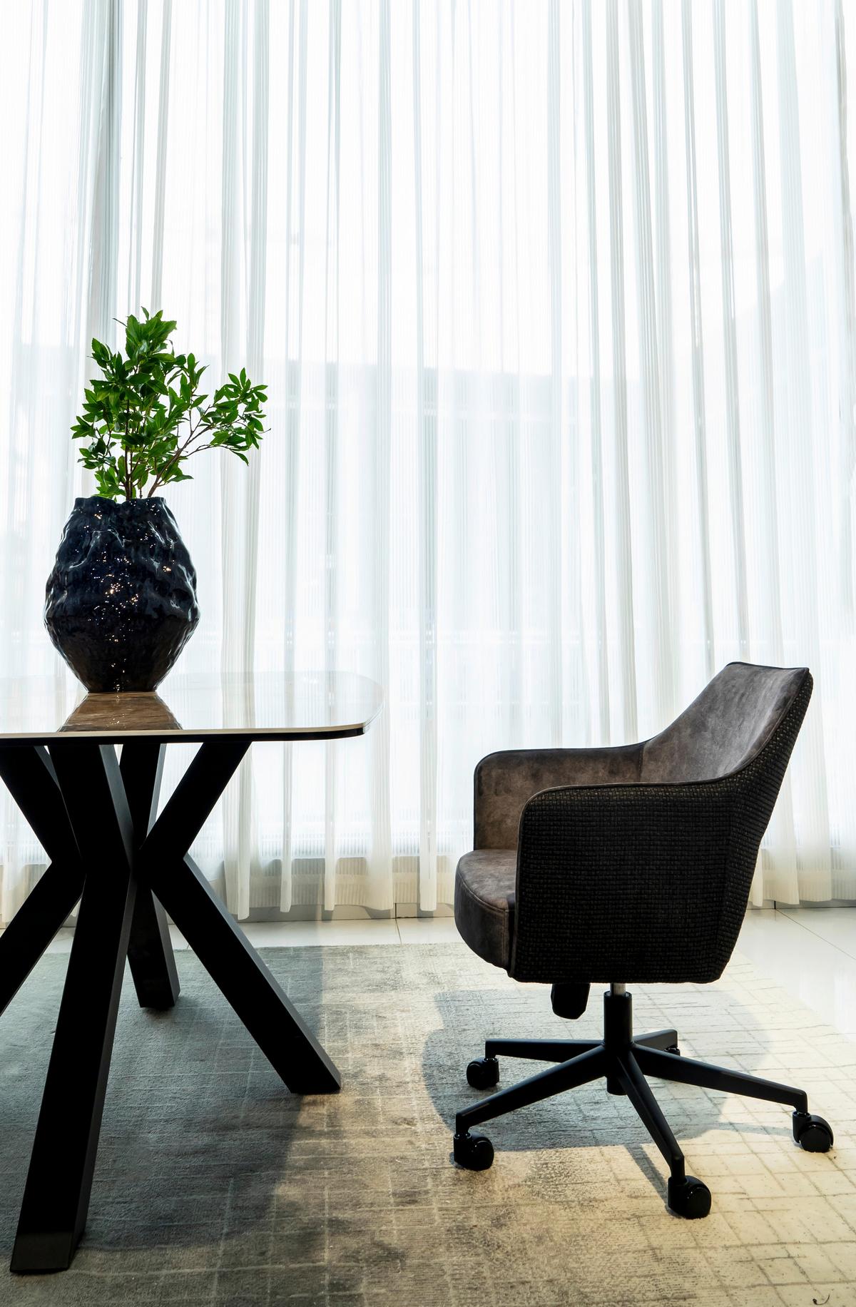 Otočná židle VALLETTA - černá/antracitová, Konvenční, kov/textil (63/82-88/61cm) - Premium Living