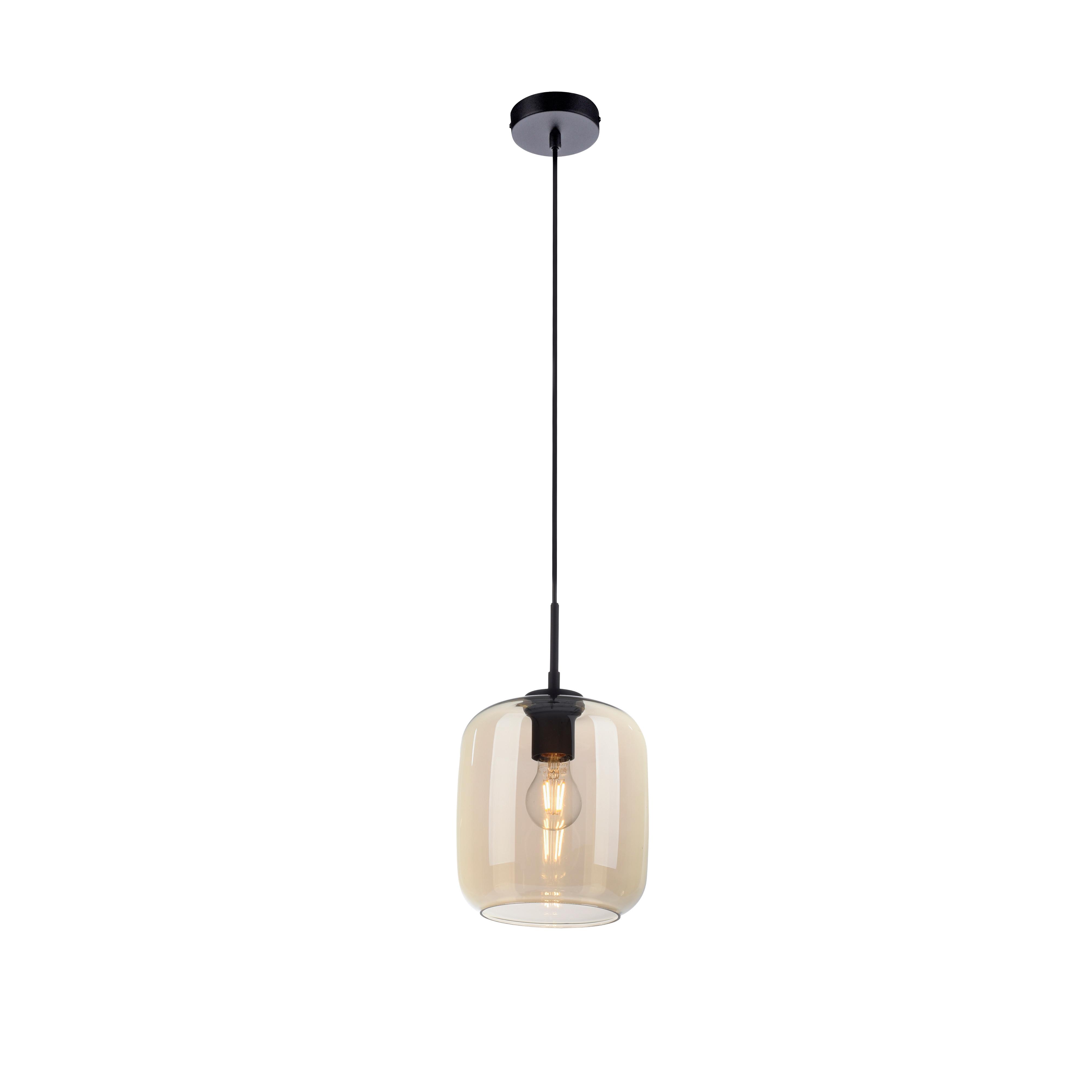 Hängeleuchte 2002-27 Shitake - Schwarz, Design, Kunststoff/Metall (19/19/150cm) - Paul Neuhaus