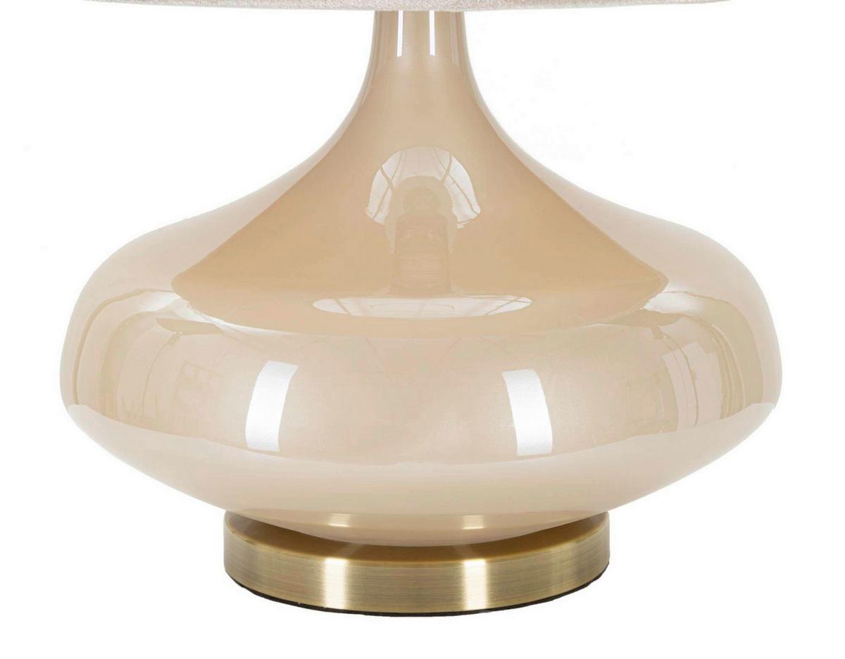 Tischleuchte Perly Round Perlmutt B: 35 cm - Perlmutt, Basics, Glas/Textil (35/50/35cm)