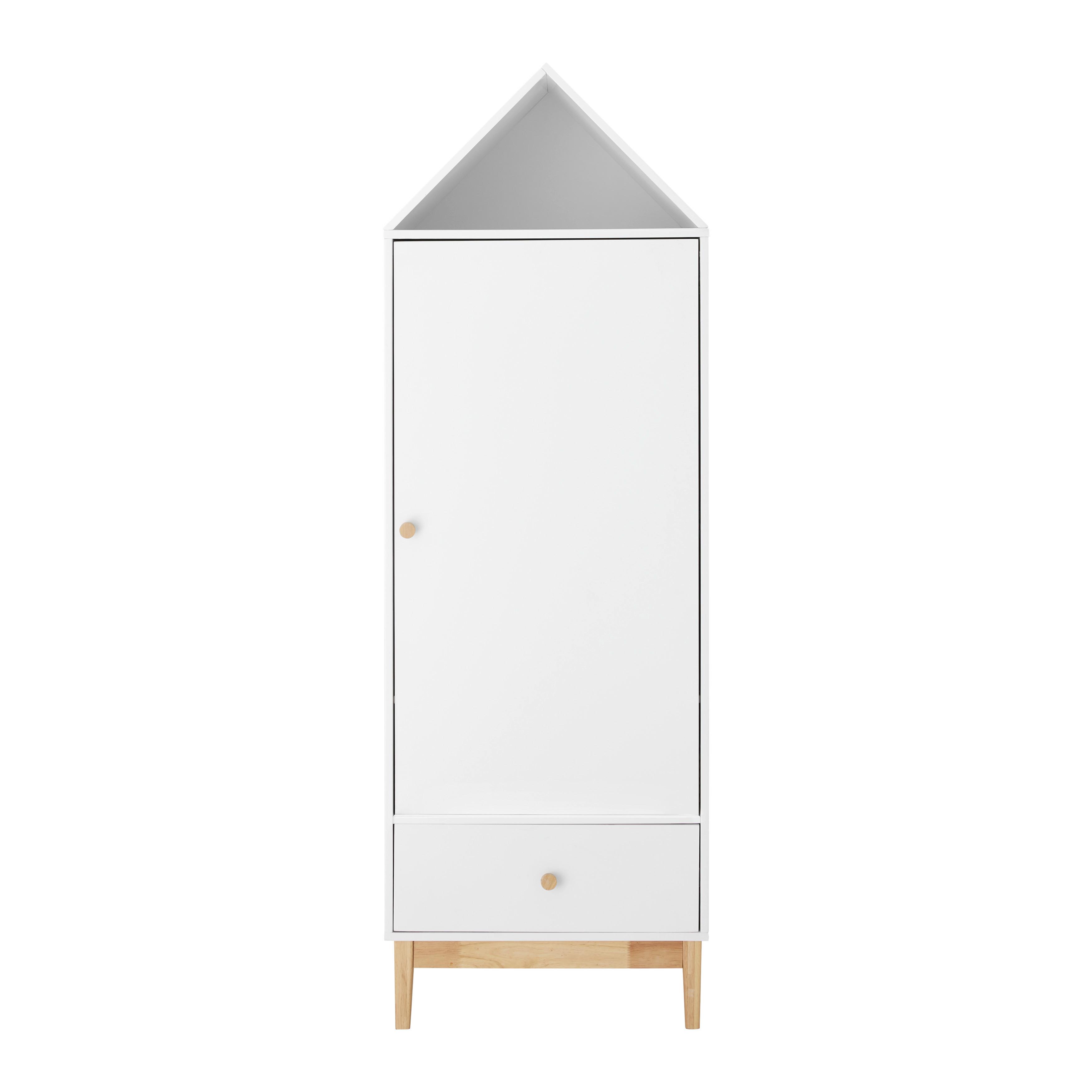 Dětská Šatní Skříň Poppy Bílá - bílá/přírodní barvy, Moderní, dřevo/kompozitní dřevo (63/181/53cm) - Bessagi Kids