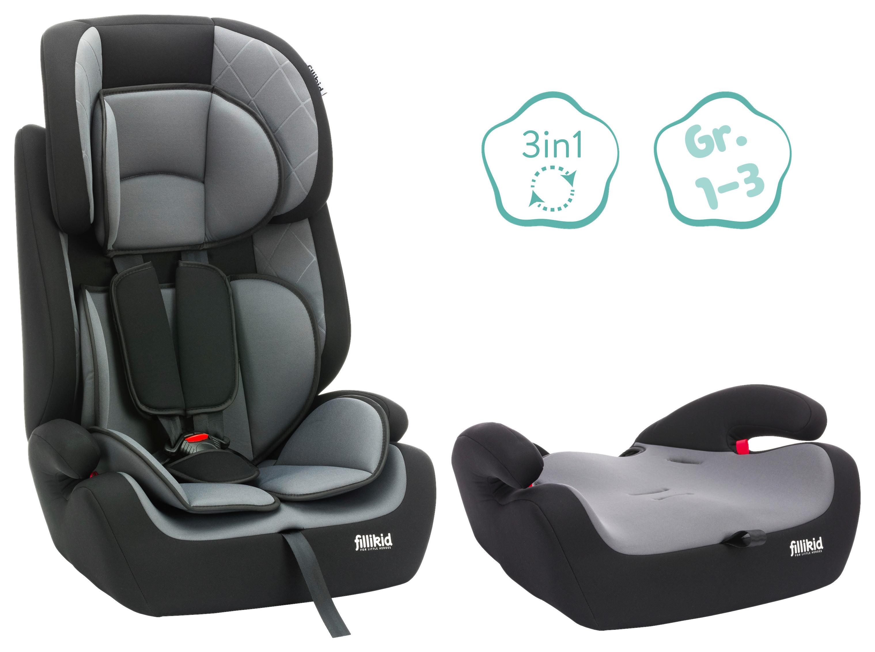 Kindersitz Auto Nina Ab 9 Monate Bis 36 Kg, 5-Punkt-Gurt - Anthrazit/Grau, Kunststoff (46/45/78cm) - Fillikid