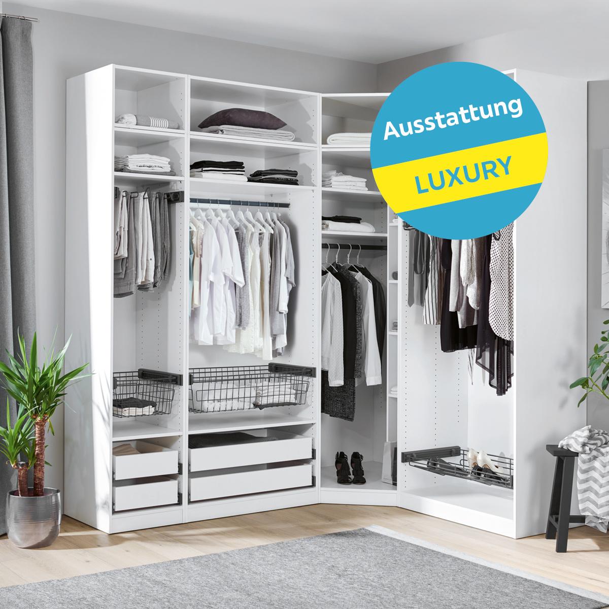 Offener Kleiderschrank Mit Laden B: 182,2 cm Unit Weiß - Weiß, MODERN, Holzwerkstoff (182,2/242,2/227,8cm) - Ondega