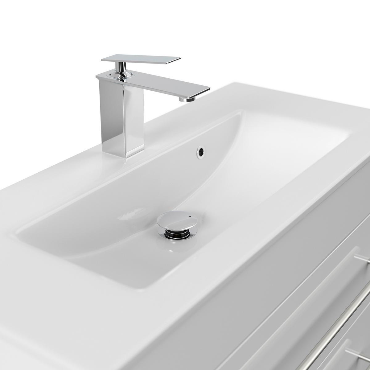 Badezimmer Portus Weiß Hg B: 80,4 cm - Weiß Hochglanz/Weiß, MODERN, Keramik/Holzwerkstoff (80,4cm) - MID.YOU