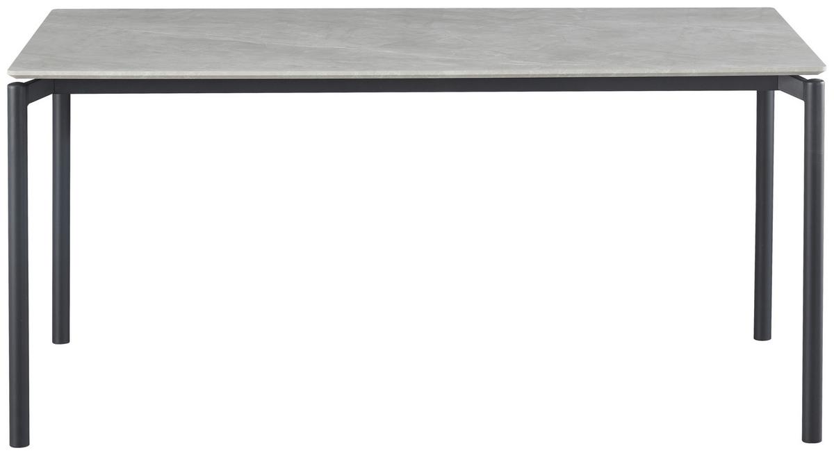 Esstisch Lean Mdf Grau, B: 160 cm - Schwarz/Grau, KONVENTIONELL, Holzwerkstoff/Metall (160/76/90cm) - P & B