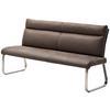 Sitzbank Mit Lehne Braun Rabea B: 160 Cm - Edelstahlfarben/Braun, Design, Textil/Metall (160/98/70cm) - Livetastic