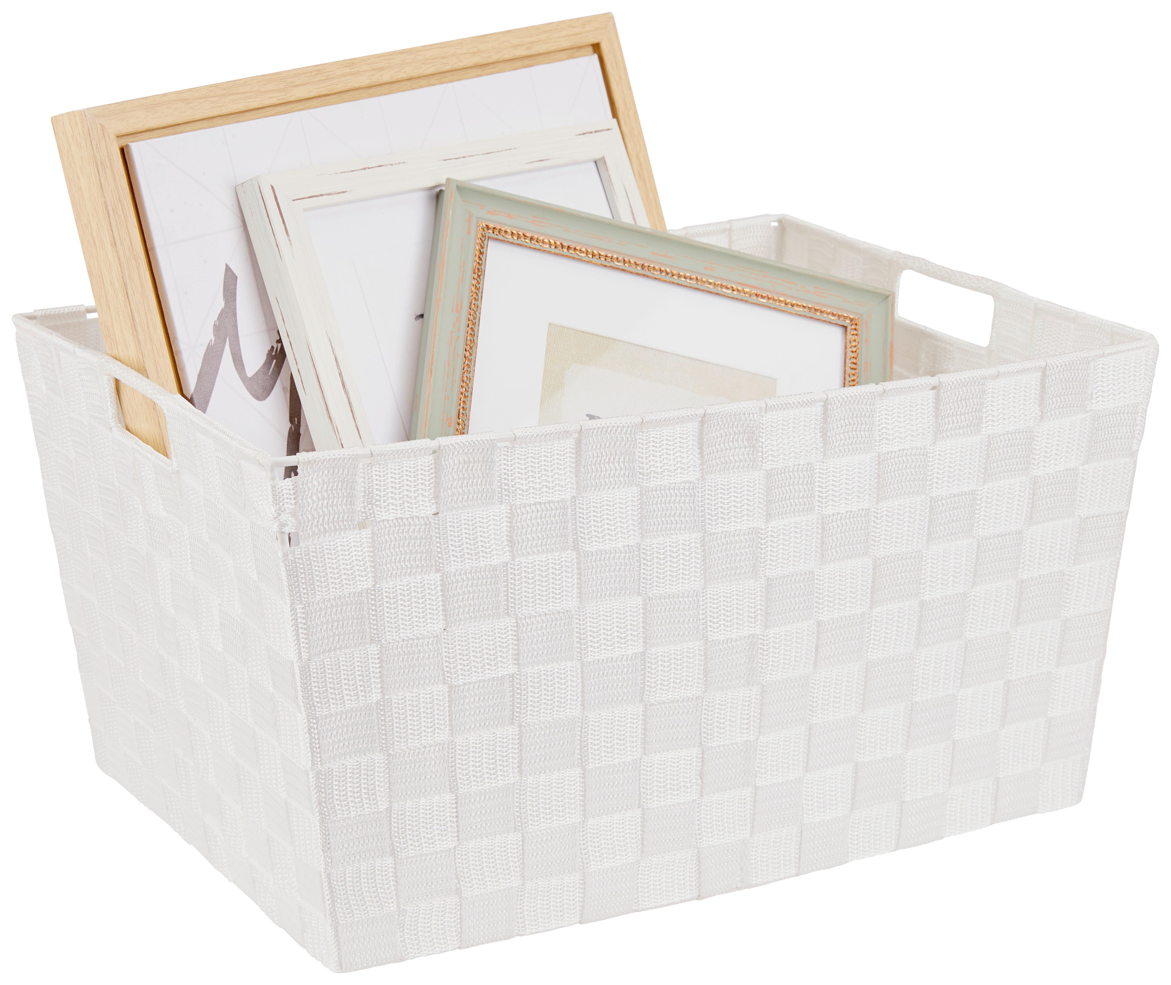 Aufbewahrungskorb Carolyn 44x32 cm Kunststoff Weiß - Türkis/Rosa, Basics, Kunststoff (44/23/32cm) - Ondega