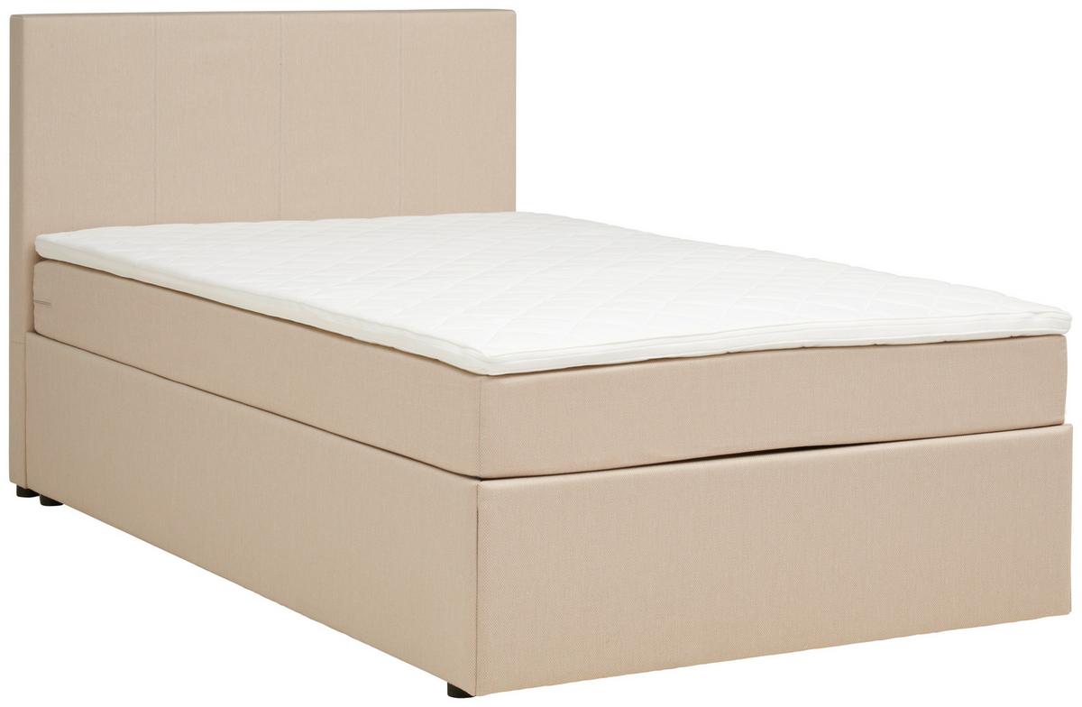 Boxbett mit Topper 120x200 Carolina - Sandfarben/Schwarz, KONVENTIONELL, Holz/Textil (120/200cm) - P & B